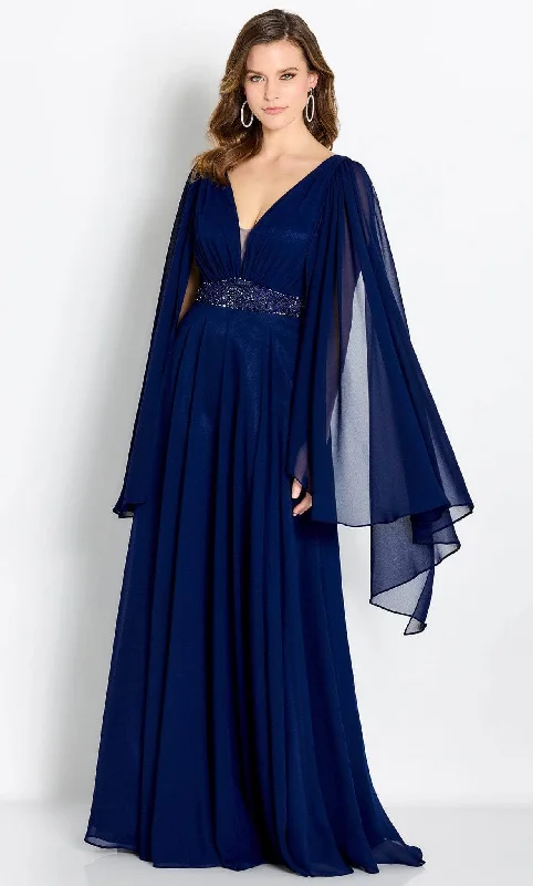 Sale Clearance Cameron Blake CB756 - Cape Sleeve Evening Gown