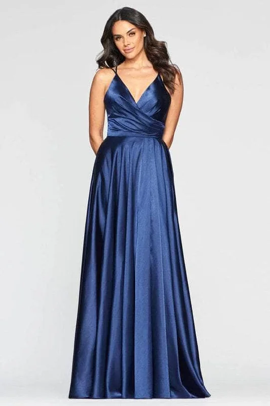 Chic Women's Clothing Online Faviana - S10429 Sleeveless V-neck Pleated Long Gown