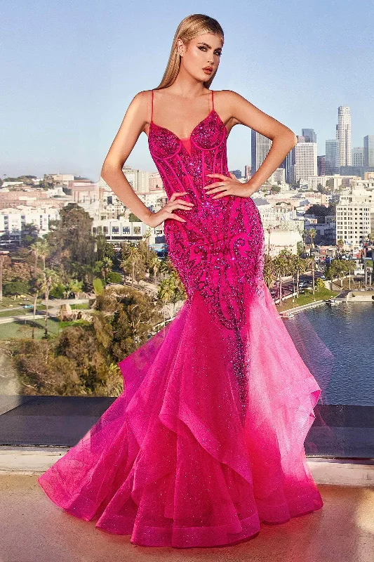 Best Online Boutiques For Women Ladivine CM353 - V-Neck Sequin Gown