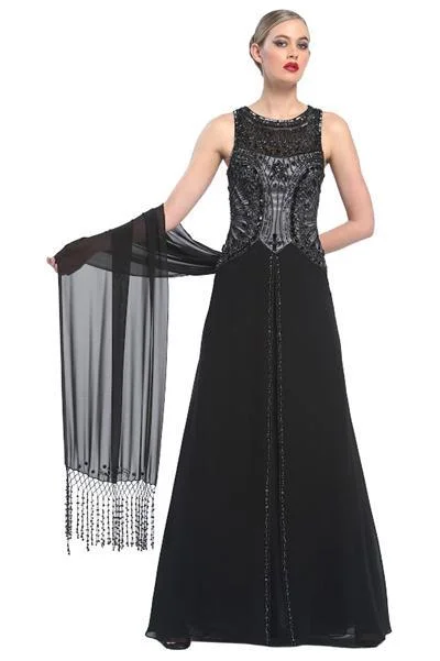 Women's Clothing For Everyday Wear Sue Wong - Jeweled Cutout Back Long Gown N5338SC