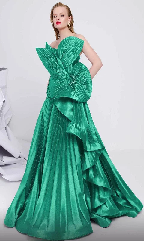 Women's Formal Event Clothing MNM Couture F02867 - Pleated A-Line Evening Gown