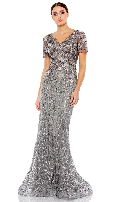 Women's Effortless Casual Outfit Mac Duggal 20282 - V-Neck Gown