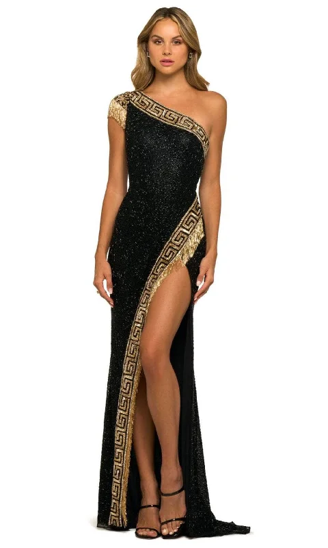 Women's Occasion Wear Clothing Sherri Hill 55410 - One-Shoulder Cap Sleeved Evening Gown