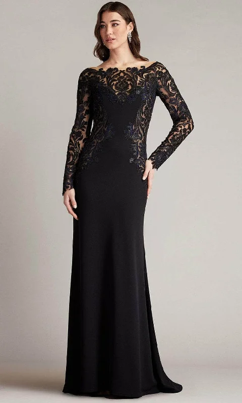 Women's Vintage-Inspired Clothing Tadashi Shoji CGB24646L - Sequin Embroidered Evening Gown