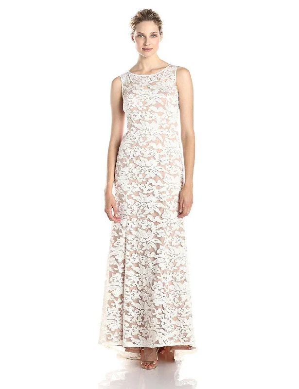 Fashion-forward Women's Wear Adrianna Papell - Illusion Embroidered Lace Evening Gown 91906310SC