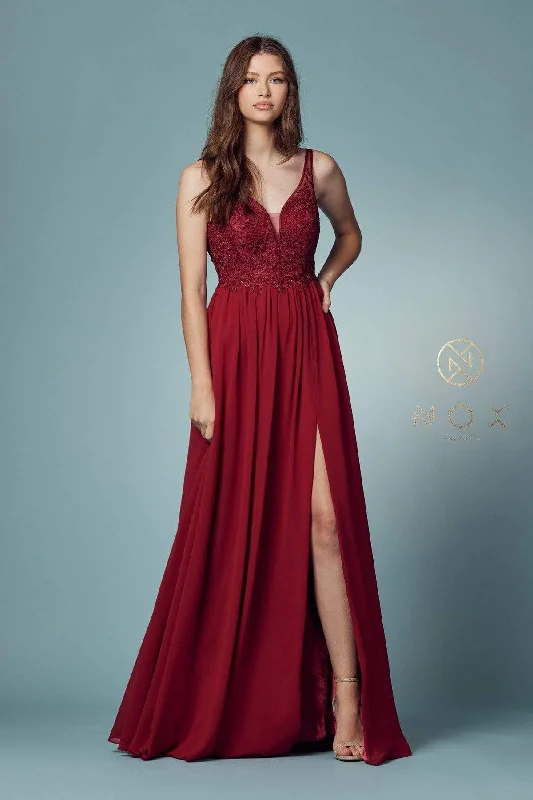 Casual Dresses for Women Nox Anabel - Y299 Embellished V-Neck Evening Gown