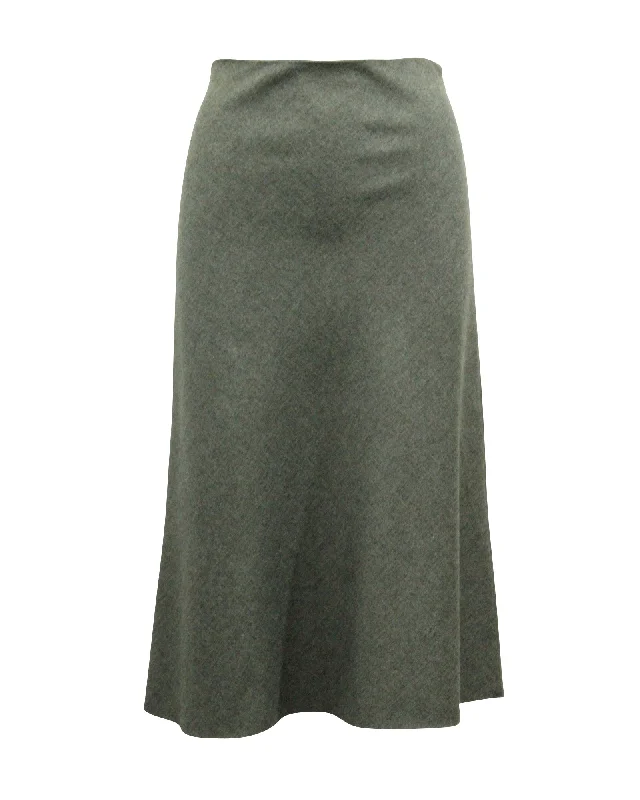 Chic Women's Clothing Theory High Rise Midi Skirt in Grey Viscose