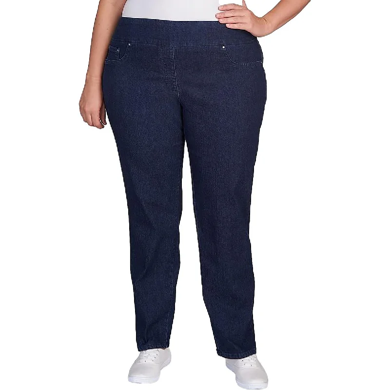 Women's Plus-Size Outfit Plus Womens Denim Cotton Straight Leg Jeans