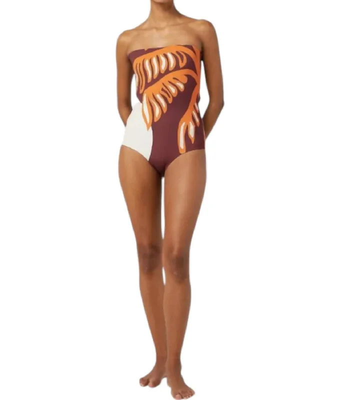 Women's Relaxed Clothes Alison One Piece Swimsuit In Vista Wine