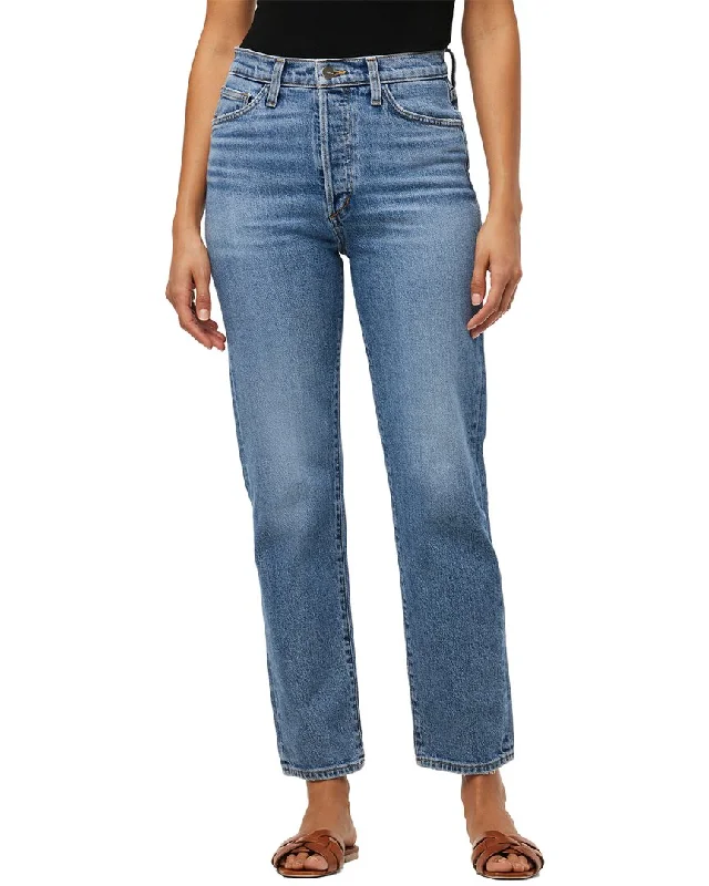 Women's Layered Outfit JOE'S Jeans The Honor Main Character High-Rise Straight Ankle Jean