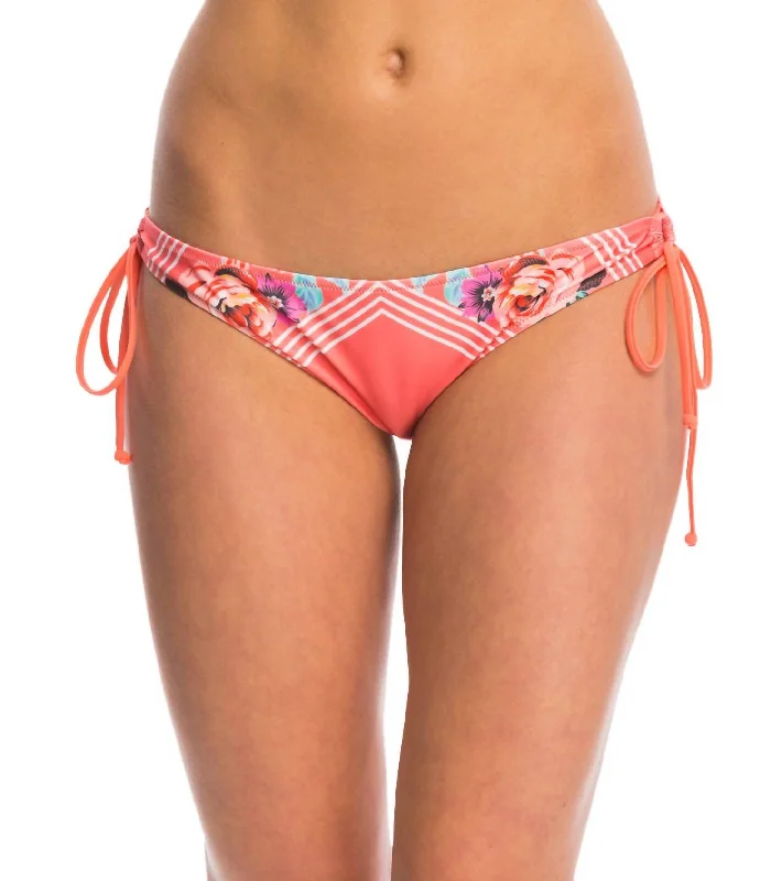 Trendy Boutiques Online Women's Bloomin Beach Tie Bikini Bottom In Multi