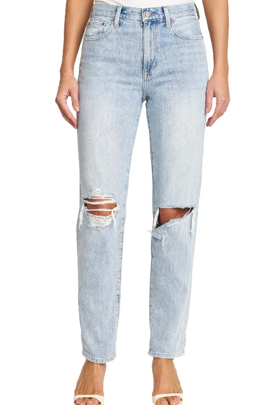 Women's Online Clothing Boutique Presley High Rise Relaxed Jean In Gaze Distressed