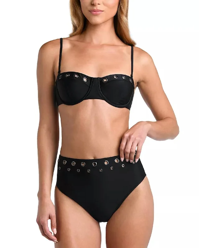 Chic Women's Clothing for Work and Travel Alexandria/vanessa Grommet Detail Bikini Set In Black