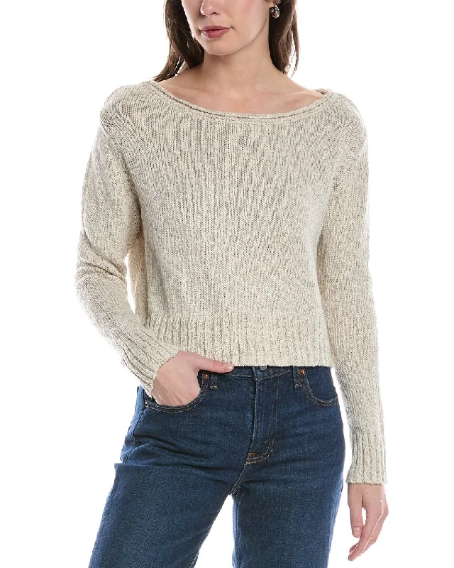 Stylish Women's Outfit James Perse Boatneck Linen-Blend Sweater