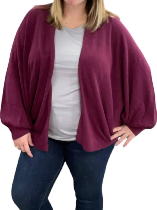 Women's Trendy Garments Cocoon Cardigan In Plum