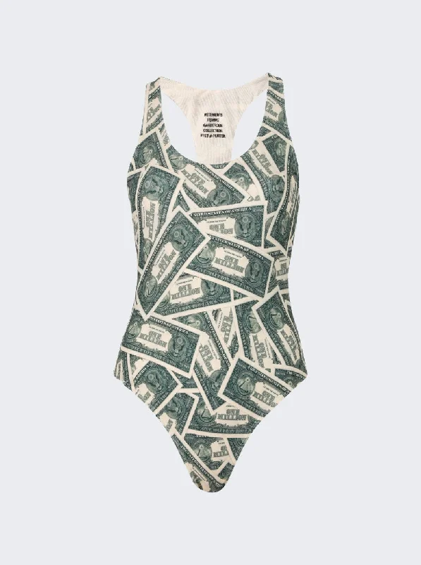 Seasonal Women's Fashion Trends Vetements Million Dollar Open Back Swimsuit Green