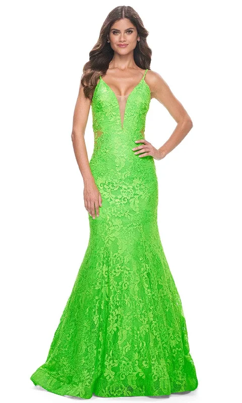 Women's Trendy Clothing La Femme 32314 - Illusion Sides Mermaid Prom Gown