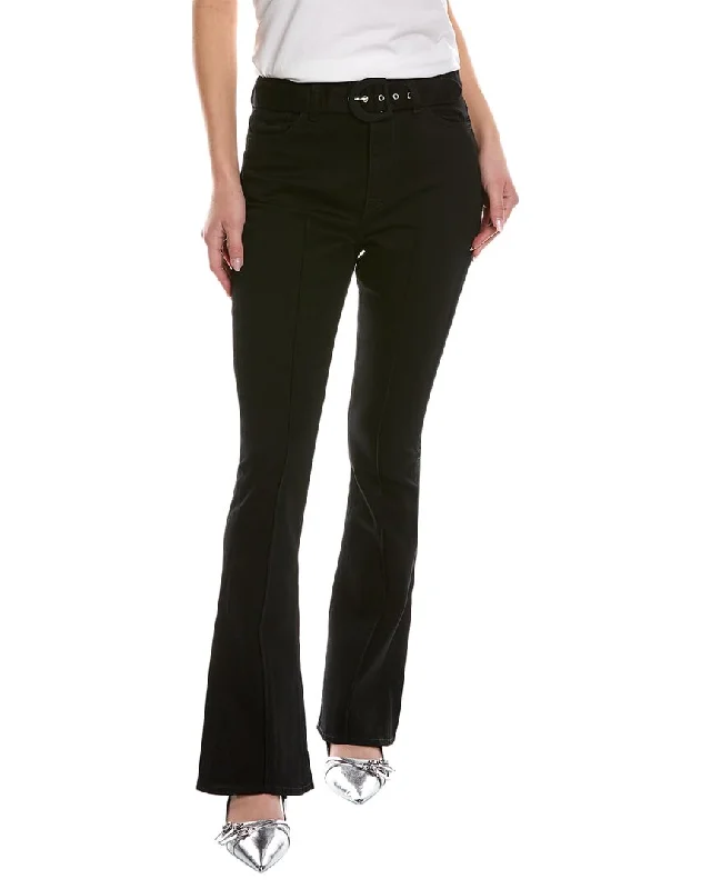 Women's Work Outfit For The Office 7 For All Mankind Black Ultra High-Rise Skinny Bootcut Jean