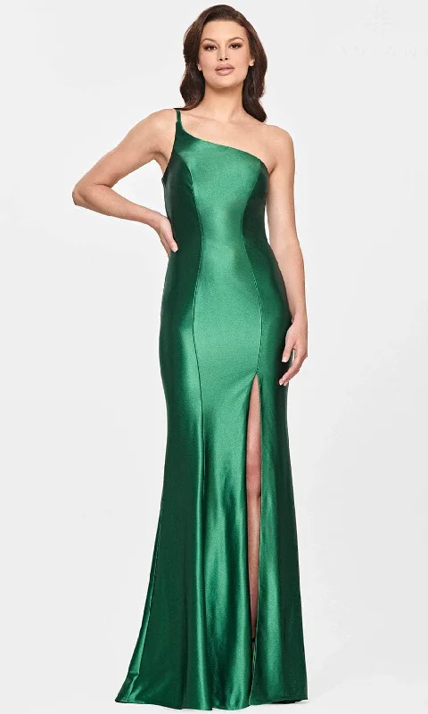 Women's Trendy Apparel Faviana S10811 - Asymmetric Neck Evening Gown