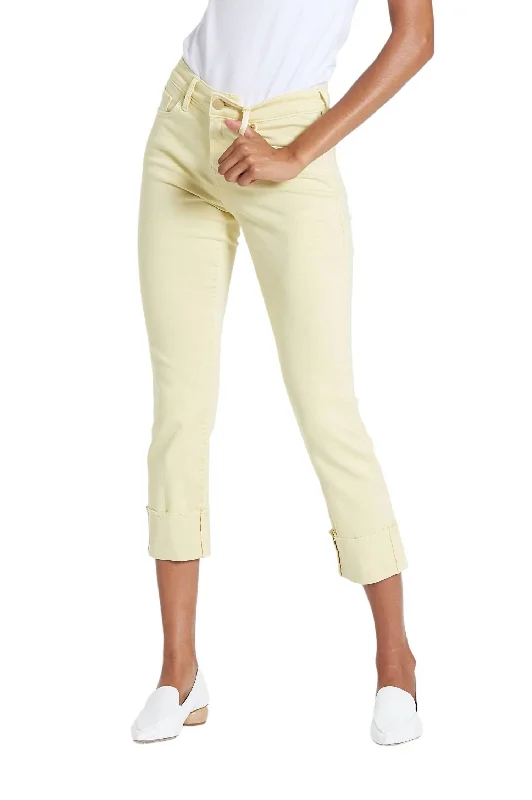 Comfortable Women's Clothing Blaire High Rise Cuffed Slim Straight Jeans In Ambrosia