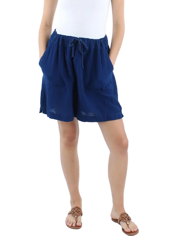 Women's Street Style Casual Wear Womens Linen Drawstring Mini Skirt