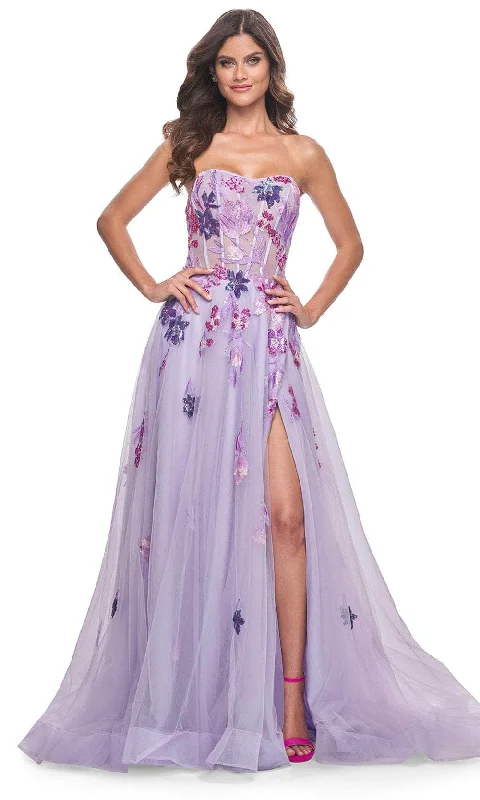 Women's Stylish Professional Apparel La Femme 32156 - Sequin Embellished A-Line Prom Gown