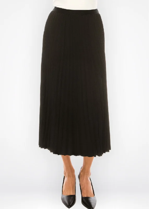 Women's Holiday Outfit Classic Pleated Black Skirt