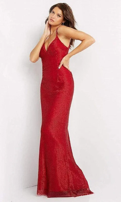 Women's Seasonal Apparel Jovani  05057 - V Neck Sheath Glam  Gown