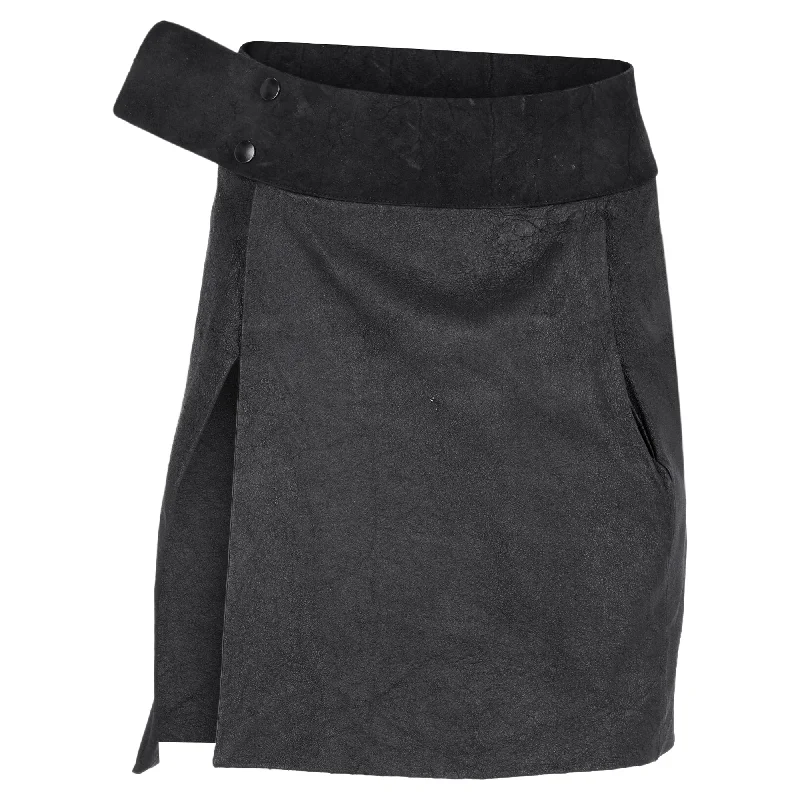 Unique Women's Fashion Pieces Rick Owens FW10 Gleam Mini Skirt in Black Leather