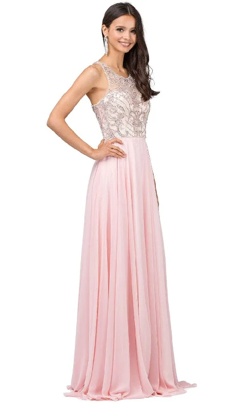 Women's Trendy Casual Outfit Dancing Queen 9901 - Sleeveless A-Line Prom Gown