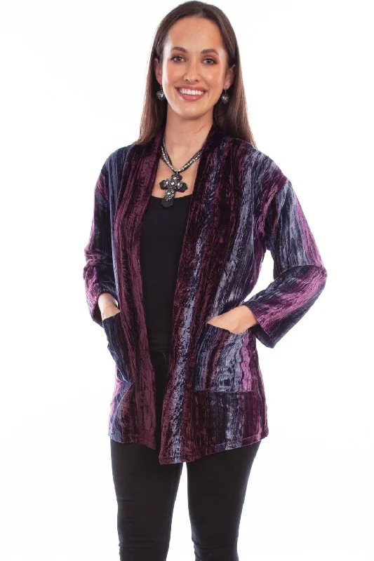 Best Online Boutiques For Women Scully Womens Two Pockets Plum Nylon Viscose Cardigan Sweater