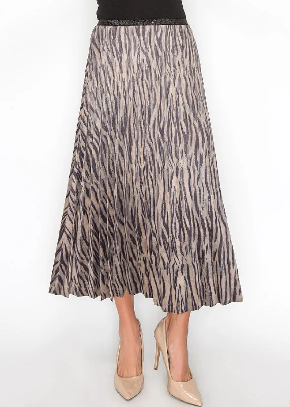 Women's Elegant Outfit Striped Safari Pleated Skirt