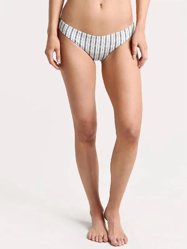 Women's Trendy Casual Clothes Sea Stripe Hipster Bikini Bottom In White