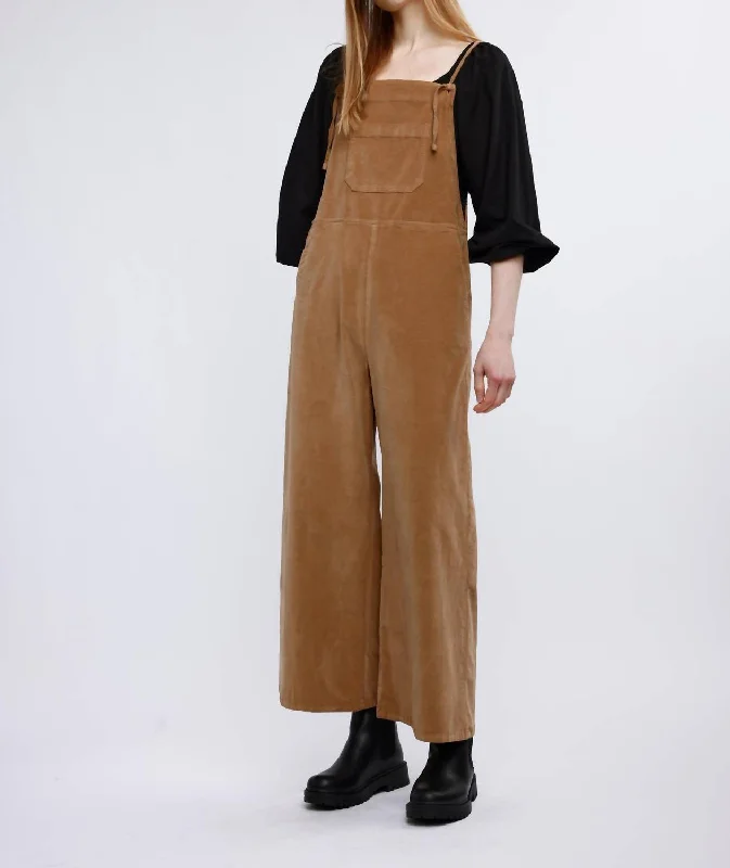 Women's Athleisure Apparel Lanie Overalls In Camel