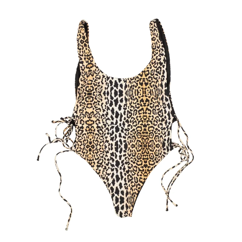 Women's Workout Clothing Reine Olga Leopard One Piece Swimsuit - Black/Brown