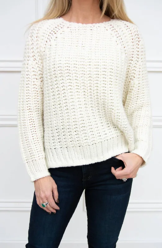 Women's Evening Wear Page Chunky Crew Neck Sweater In Ivory