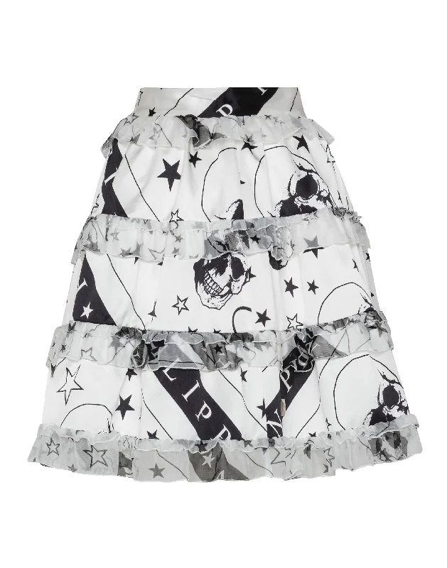 Sophisticated Women's Fashion Short Skirt Stars and skull