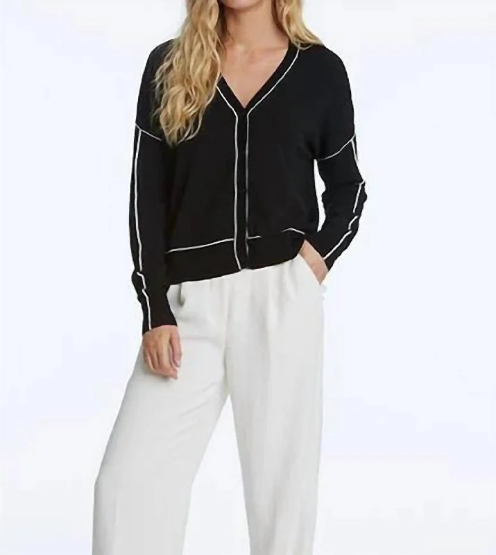 Relaxed Fit Women's Fashion Emma Cardigan In Black