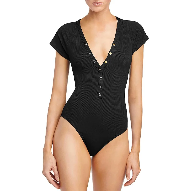 Casual Attire For Women Amy Womens Raglan Sleeve Open Back One-Piece Swimsuit