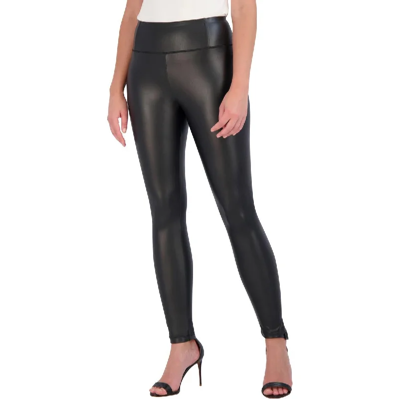 Online Boutiques Best Womens Faux Leather Pull on Leggings