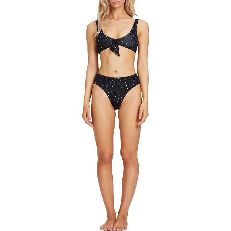 Women's Evening Wear Womens Knot-Front Polka Dot Swim Top Separates