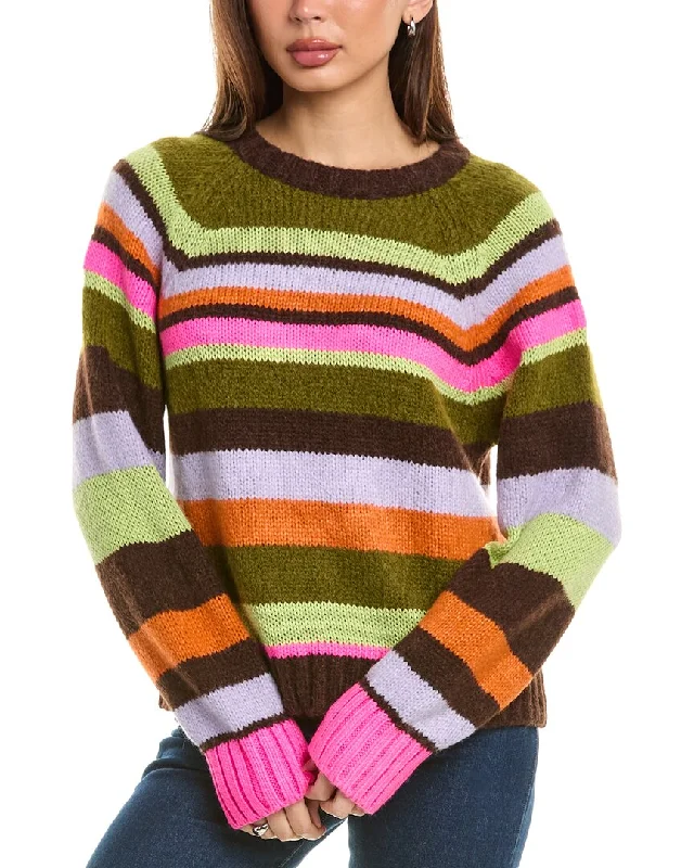 Modern Women's Fashion with Vintage Touches Velvet by Graham & Spencer Nessie Striped Alpaca-Blend Sweater