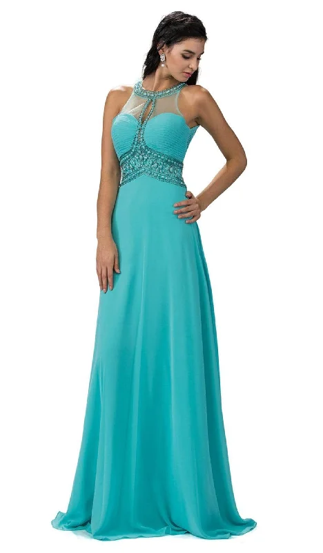 Women's Vintage Garments Dancing Queen 9270 - Illusion Keyhole Beaded Evening Gown