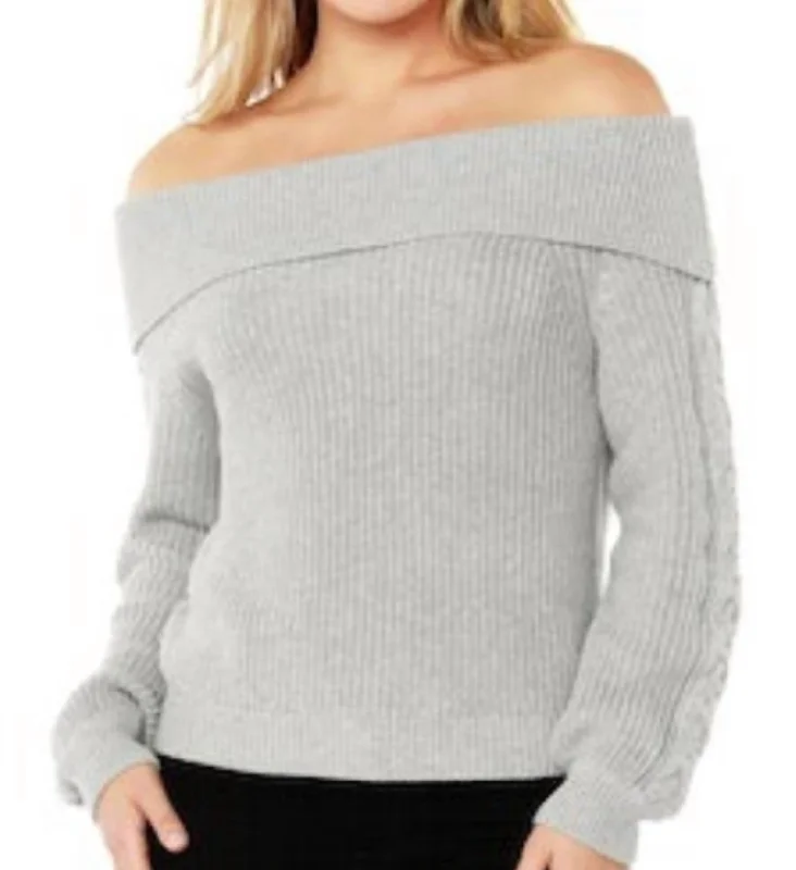 Best Clearance Sales Right Now Off The Shoulder Top In Heather Grey