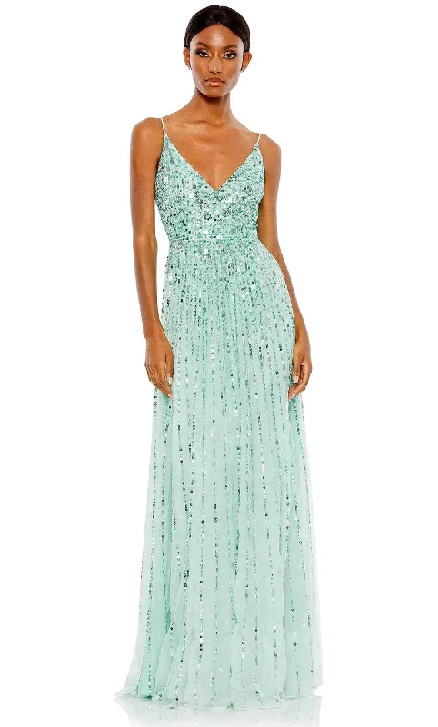 Women's Holiday Outfit Mac Duggal 10928 - Sequined V-Neck Gown