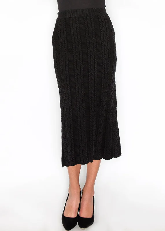 Women's Comfortable Lounge Outfit Textured Elegance Cable-Knit Skirt