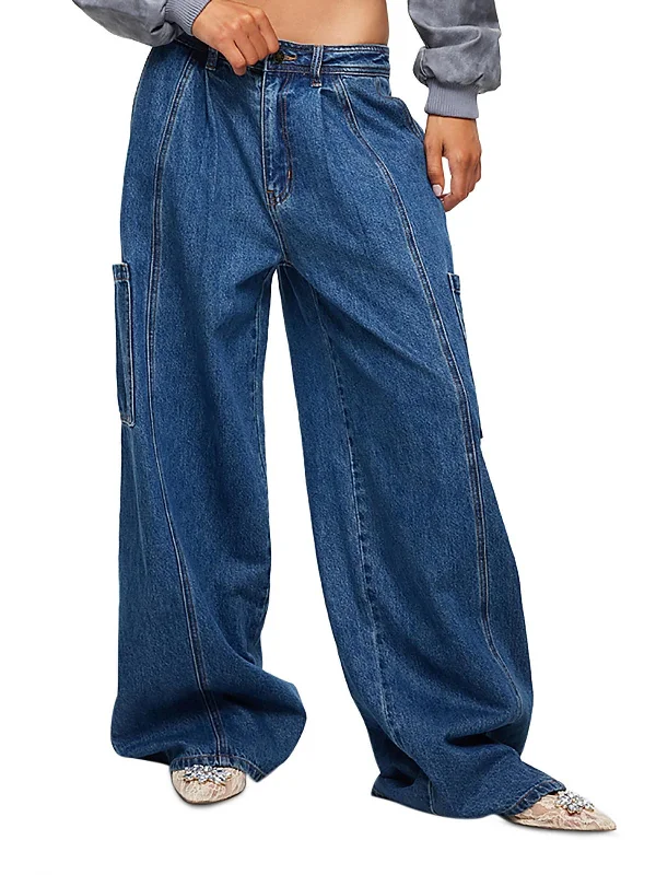 Women's Vacation Outfit Set Womens High Rise Denim Wide Leg Jeans