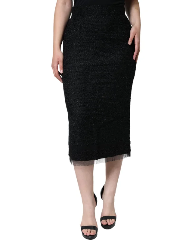 Vintage Clothing For Women Dolce & Gabbana  Virgin Wool Pencil Cut Midi Women's Skirt