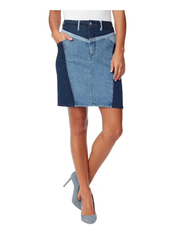 Casual Dresses for Women Womens Patchwork Denim Denim Skirt