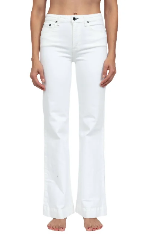 Timeless Women's Apparel Juniper Wide Leg Linen Jeans In Ivory